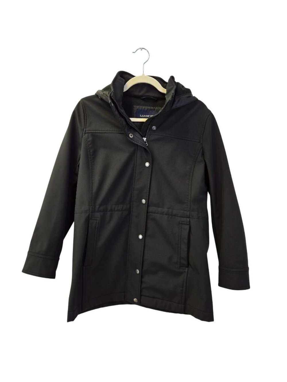 Lands' End Hooded Fleece Lined Waterproof Utility Jacket Size Small